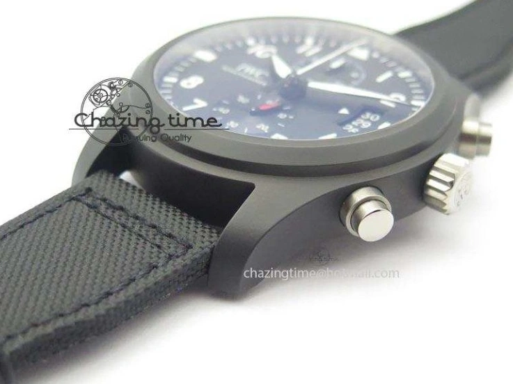 MIROTIME 0321 EasyCare Pilot Chrono IW388001 Real Ceramic ZF 1:1 Best Edition On Black Nylon Strap A 7279